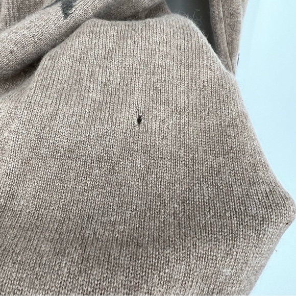 C3 Cashmere Brown Star Print Cashmere Sweater - Picture 4 of 6